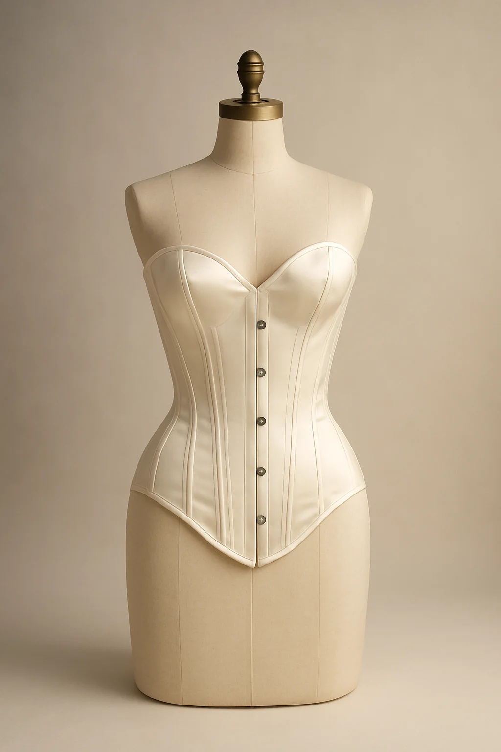 Ivory satin bridal corset, custom made by HMN Alteration & Tailoring