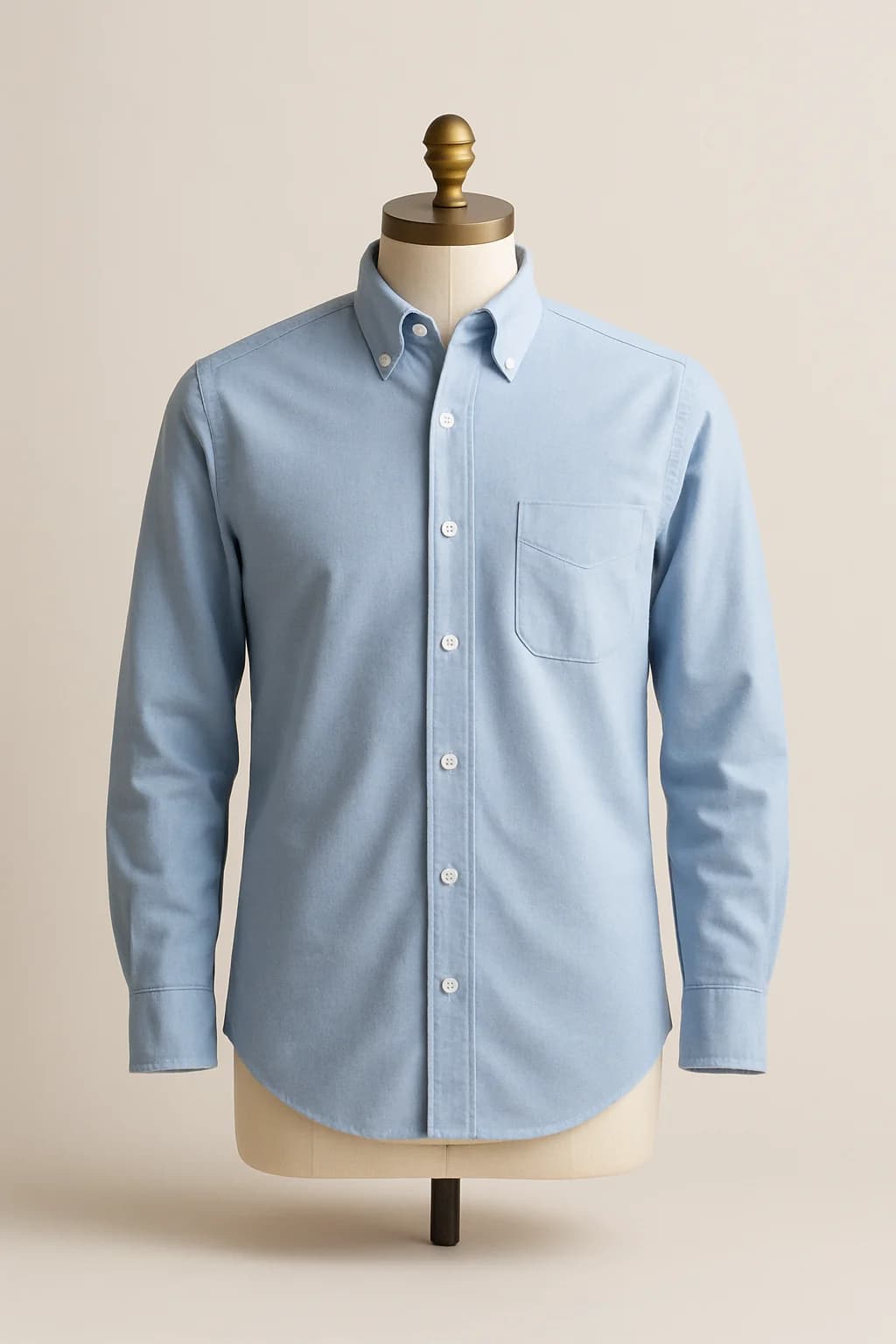 Blue Oxford casual shirt, custom made by HMN Alteration & Tailoring