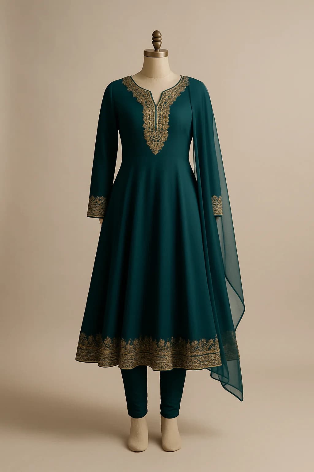 Embroidered Anarkali set, custom made by HMN Alteration & Tailoring
