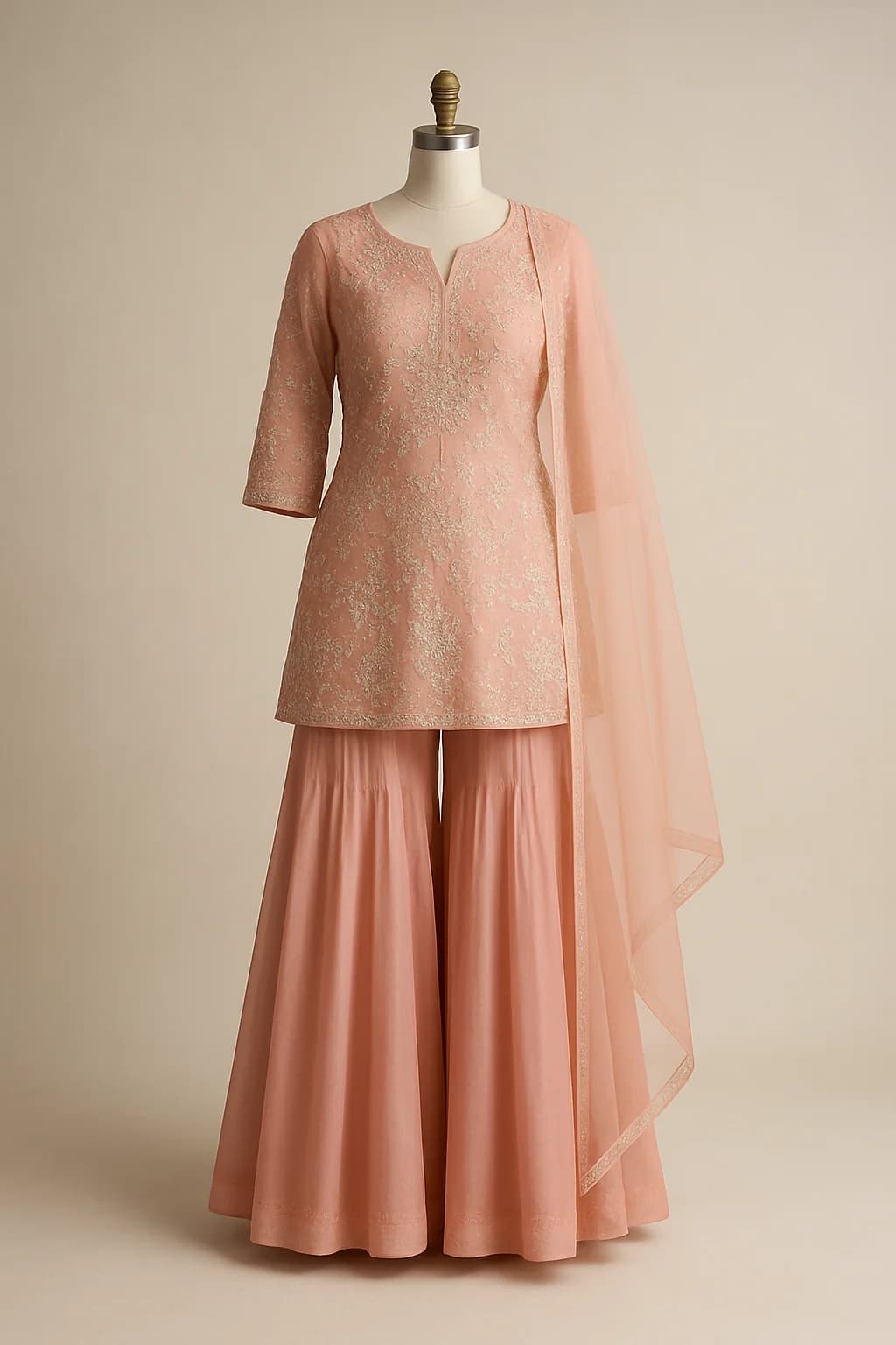 Sharara set with dupatta, custom made by HMN Alteration & Tailoring