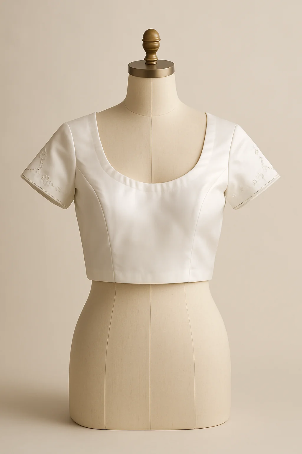 White satin saree blouse, custom made by HMN Alteration & Tailoring