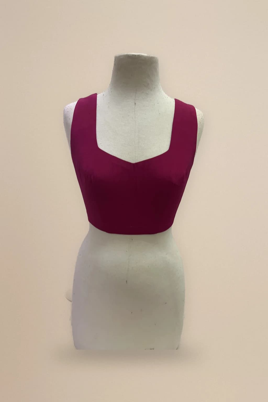 Magenta sweetheart crop top, custom made by HMN Alteration & Tailoring