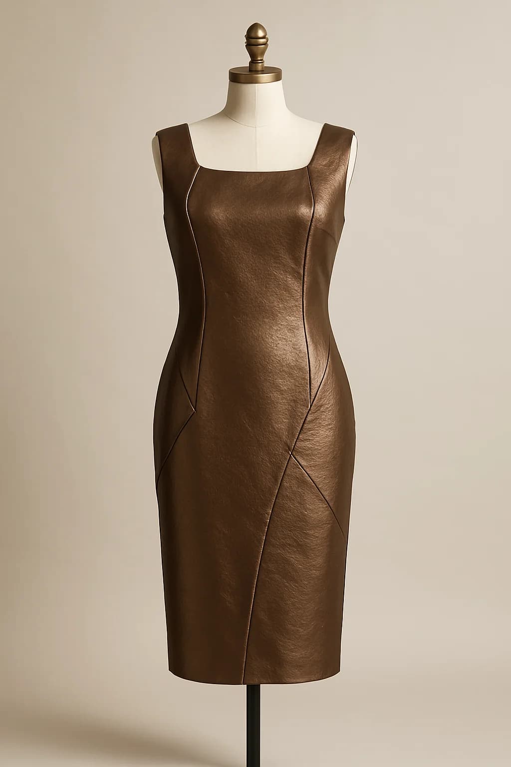 Bronze metallic shift dress, custom made by HMN Alteration & Tailoring