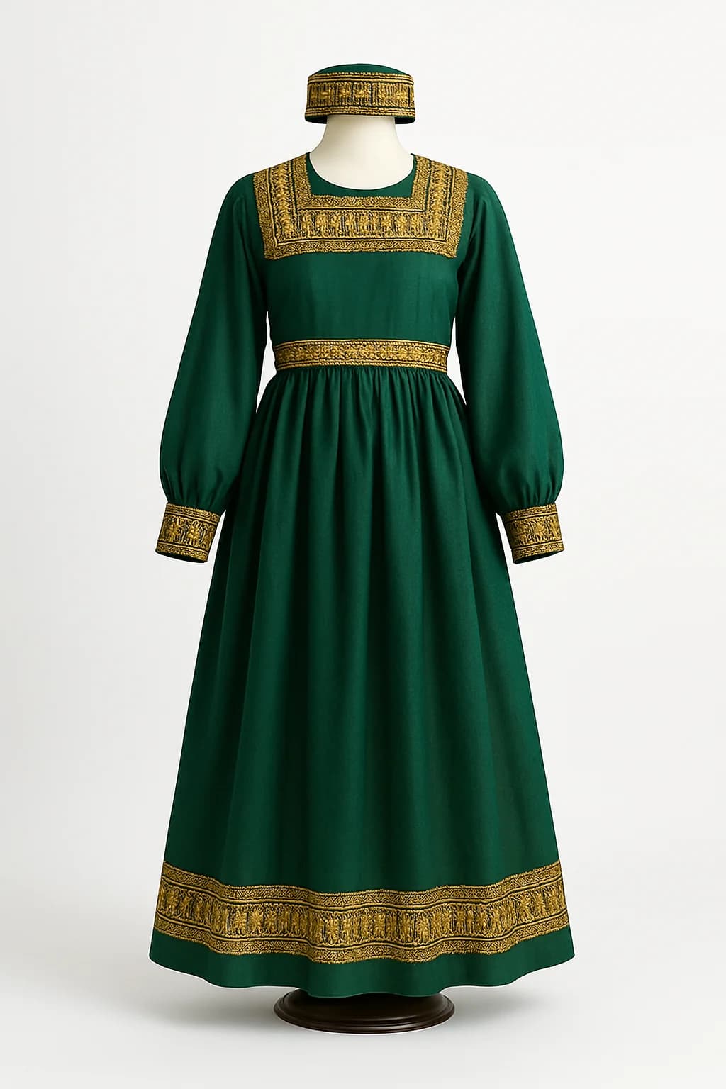 Green and gold Hazaragi dress, custom made by HMN Alteration & Tailoring
