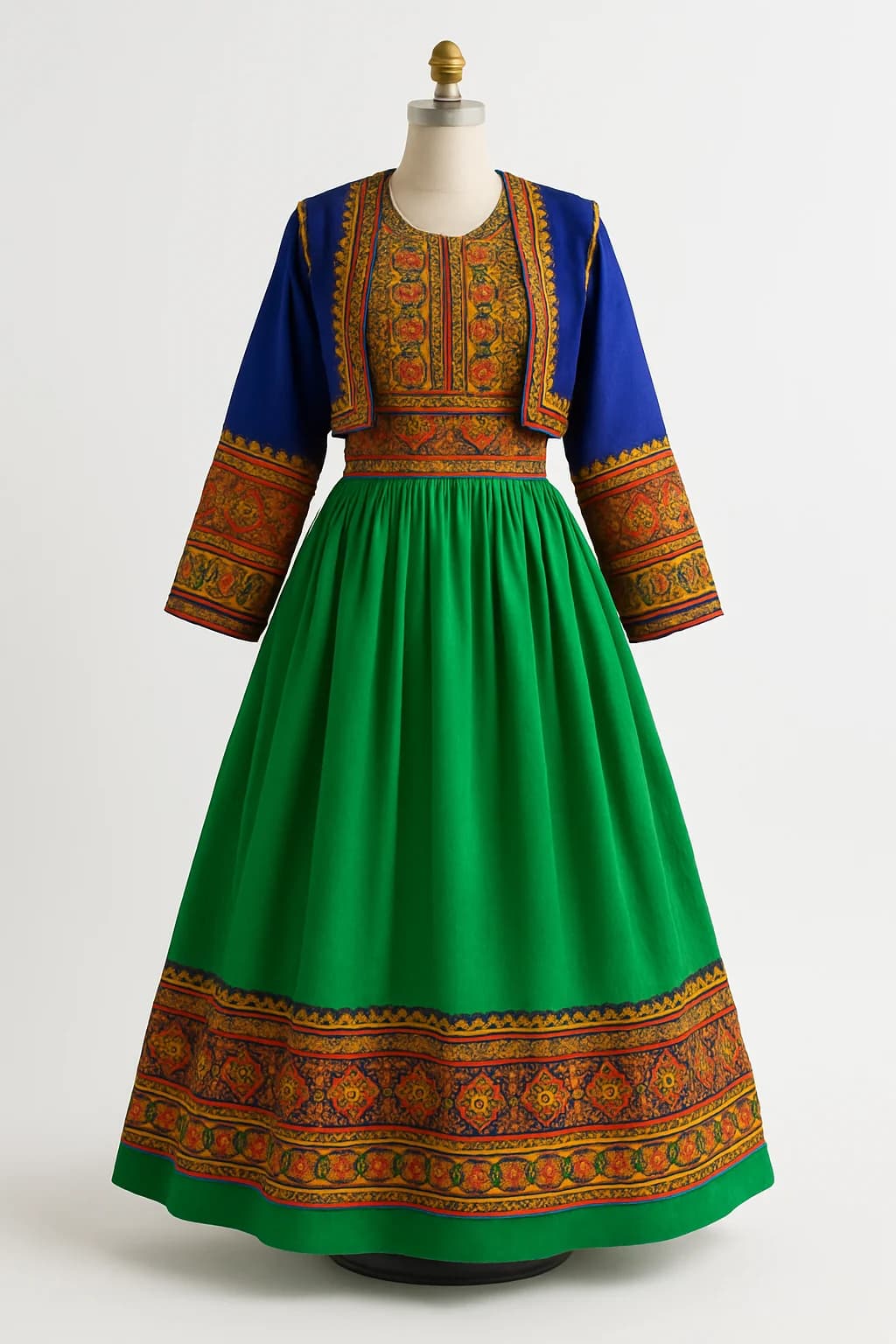 Hazaragi dress with embroidered vest, custom made by HMN Alteration & Tailoring