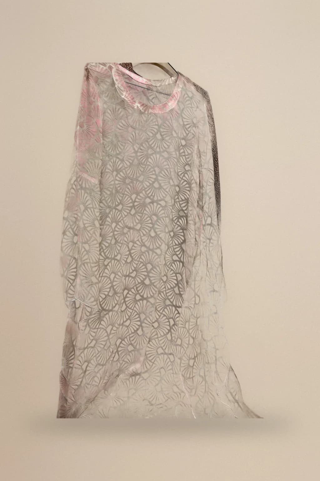 Pink lace long tunic dress, custom made by HMN Alteration & Tailoring