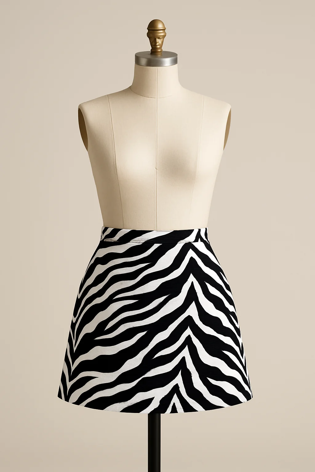 Zebra print mini skirt, custom made by HMN Alteration & Tailoring