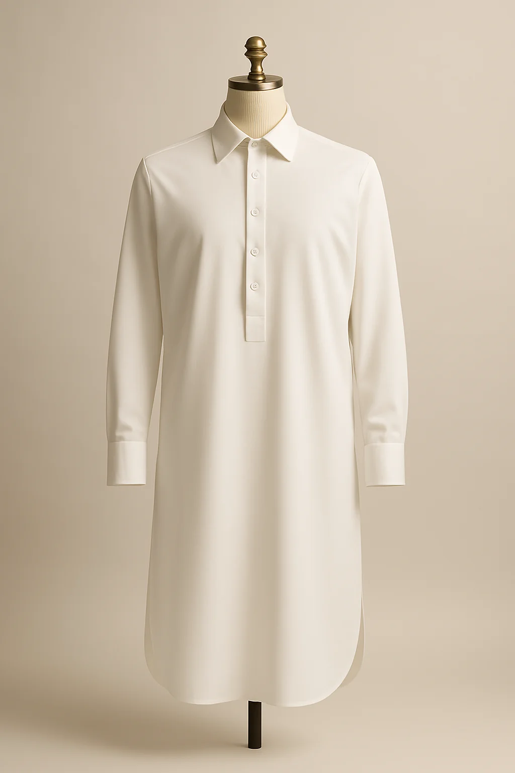 White kurta shirt, custom made by HMN Alteration & Tailoring